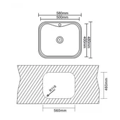 Кухненска мивка алпака 58х48х20см INTER CERAMIC - Thumbnail 4