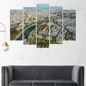 Париж от птичи поглед - картина пано за стена - Thumbnail 3