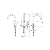 Стоящ смесител за кухня с чучур за комбинация с филтър Calista Vidima - Thumbnail 2