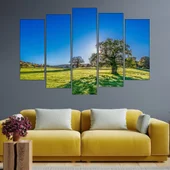 Вековно дърво в поляна - картина пано за стена - Thumbnail 3