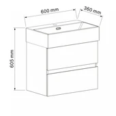 Шкаф за баня Compact 5845W с мивка 6036W INTER CERAMIC - Thumbnail 4
