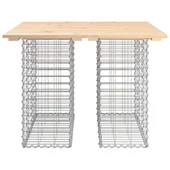 Градинска пейка габионен дизайн 100x102x72 см бор масив - VL834368 - Thumbnail 5