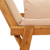 Градинска пейка с възглавници 2-в-1, акация масив - VL367581 - Thumbnail 9