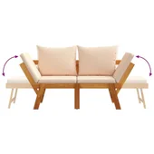 Градинска пейка с възглавници 2-в-1, акация масив - VL367581 - Thumbnail 8