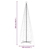 Коледна елха конус, 1400 LED светлини - бели - 500 см - Thumbnail 10