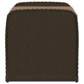 Пейка за съхранение с възглавница кафява 80x51x52 см полиратан - VL365732 - Thumbnail 5