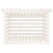 Поставка за дърва за огрев бяла 108x73x79 см масивно дърво бор - Thumbnail 5