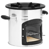 Къмпинг печка на дърва, сребриста, 45,5x33x25,5 см, стомана - Thumbnail 3