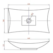 Мивка за баня върху плот 64x38x13.5см бял мат INTER CERAMIC - Thumbnail 2
