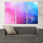 Абстрактен фон в синьо и розово  - картина пано за стена - Thumbnail 2