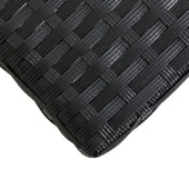 Градинска пейка, 120 см, черна, полиратан и акация масив - Thumbnail 6