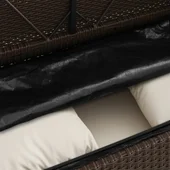 Градинска пейка с възглавници, кафява, полиратан - VL365762 - Thumbnail 9