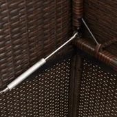 Градинска пейка с възглавници, кафява, полиратан - VL365762 - Thumbnail 8