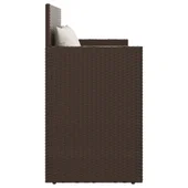 Градинска пейка с възглавници, кафява, полиратан - VL365762 - Thumbnail 5