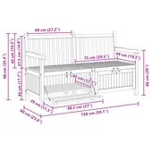 Градинска Пейка за Съхранение Кафяво 150 x 60 x 90 см - VL42001960 - Thumbnail 12