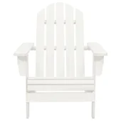 Градински стол "Адирондак" с табуретка и маса, чам масив, бели - Thumbnail 9