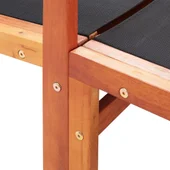 Градински стол с подложка за крака, евкалипт масив и textilene - Thumbnail 7