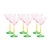 Комплект от 6 чаши за коктейл 274 мл Розово-жълто - Thumbnail 1