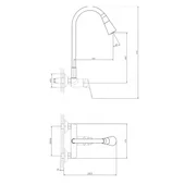 Месингов смесител Linni black matt INTER CERAMIC - Thumbnail 2