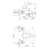 Стенен смесител за вана/душ Орион VIDIMA - Thumbnail 2