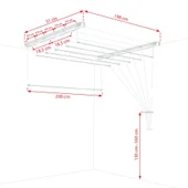 Таванен простир 6x200 см бял SEPIO - Thumbnail 5