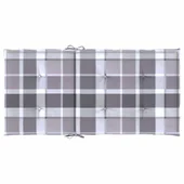 Възглавници за столове 2 бр сиво каре 100x50x3 см - VL314155 - Thumbnail 7