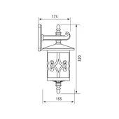 Фенер Jаrdin с горен носач WD008/KO IP44, 230V, кафе - Thumbnail 2