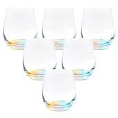 Комплект ниски чаши 360 мл 6 бр. Розово-жълто - Thumbnail 1