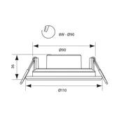 LED панел за вграждане PUNTO LED 8W 4000K IP44 - Thumbnail 2