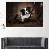 Портрет на черно -бяло куче - картина пано за стена - Thumbnail 1