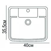 Порцеланов умивалник 40х35.5х17см бял INTER CERAMIC - Thumbnail 2