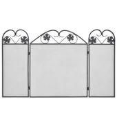 3-панелен параван за камина, желязо, черен - Thumbnail 3