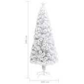 Изкуствена коледна елха с LED, бяла, 240 см, оптично влакно - Thumbnail 9