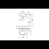 Умивалник 580х450 с 1 отвор в дясно - Thumbnail 2