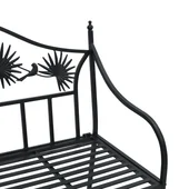 Винтидж метална пейка Черна Прахово боядисана стомана Стандартна - VL42008115 - Thumbnail 7