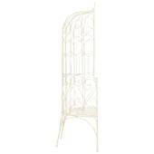 Градинска пейка, 95 см, желязо, антично бяло - VL45432 - Thumbnail 3