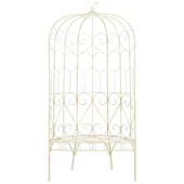 Градинска пейка, 95 см, желязо, антично бяло - VL45432 - Thumbnail 2