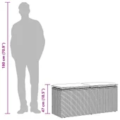 Градинска пейка с възглавница Бежова 110x40x44 cm Поли ратан - VL4104149 - Thumbnail 9