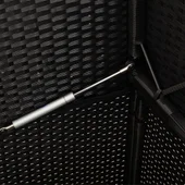 Градинска пейка с възглавници черен полиратан - VL365760 - Thumbnail 8