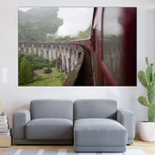 Минаващ влак по мост - картина пано за стена - Thumbnail 1