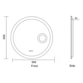 Огледало за баня с вградено осветление 90 см Хера INTER CERAMIC - Thumbnail 2