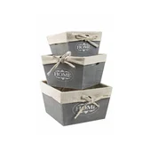 Кутия за съхранение HOME 17x17x11см сива MIKA - Thumbnail 1