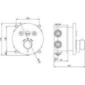Месингов смесител за вграждане с термостат черен мат INTER CERAMIC - Thumbnail 2