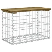 Градинска пейка габионен дизайн 63x31,5x42 см импрегниран бор - VL834346 - Thumbnail 5