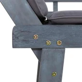 Градинска пейка с възглавници 2-в-1, 190 см, сива, акация масив - VL312119 - Thumbnail 10