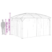 Градинска шатра със завеси, 4x3x2.65 м - антрацит - Thumbnail 9