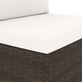 Градински комплект, 3 части, кафяв полиратан - Thumbnail 7