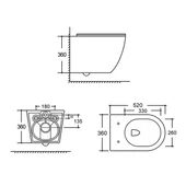 Конзолна тоалетна чиния Rimless Tornado M-142 FORMA VITA - Thumbnail 5