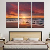 Красив залез над море в Исландия - картина пано за стена - Thumbnail 2