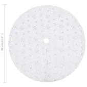 Луксозна пола за коледна елха, бяла, 90 см, изкуствена кожа - Thumbnail 6